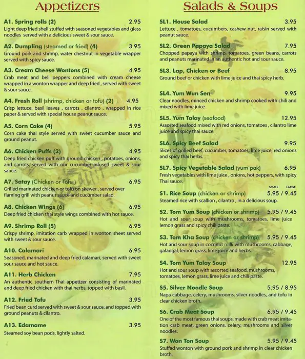 Menu of Spice Thai Cafe, Allen, Allen  