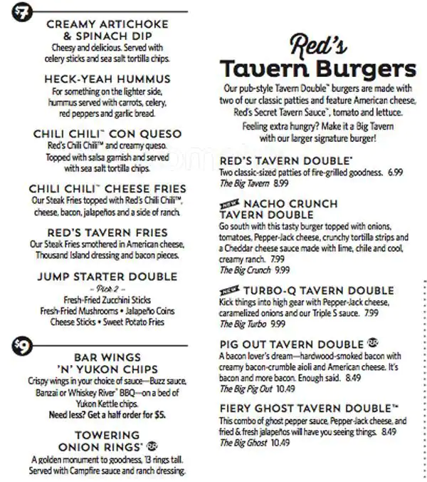 Menu of Red Robin Gourmet Burgers and Brews, Arlington, Arlington  