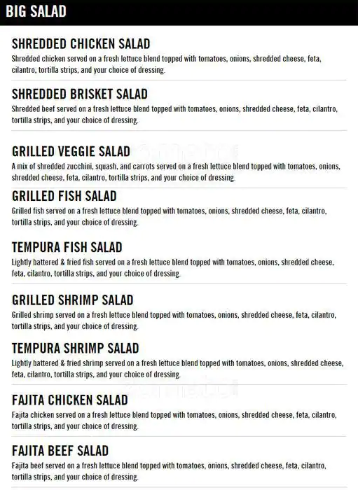 Menu of Fuzzy's Taco Shop, Arlington, Arlington  