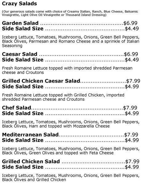 Menu of Crazy Tomato, Allen, Allen  