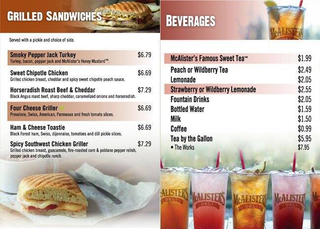 Menu of McAlister's Deli, Arlington, Arlington  