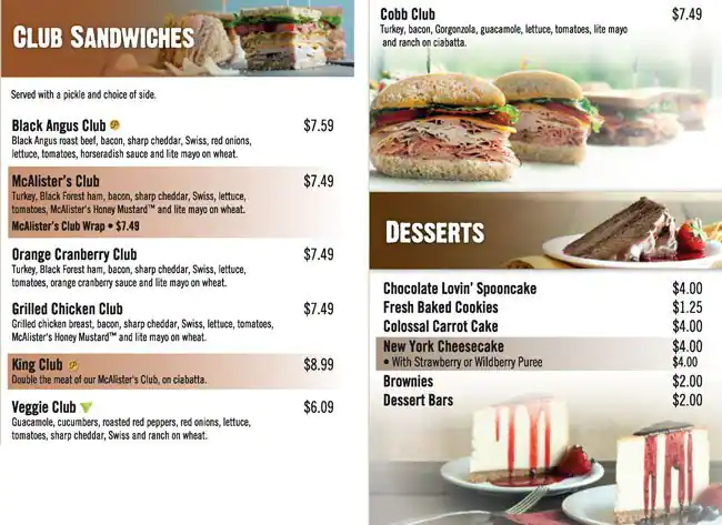 Menu of McAlister's Deli, Arlington, Arlington  