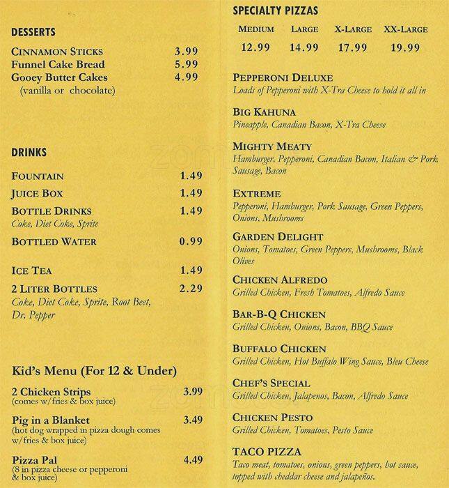 Menu of 5th Street Pizza, Allen, Allen  