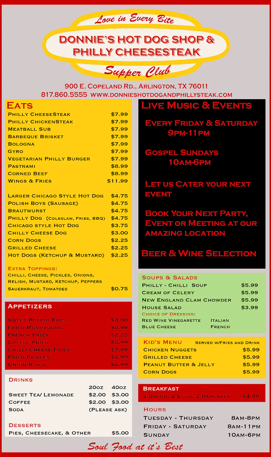 Tasty food Sandwichmenu Arlington, Arlington