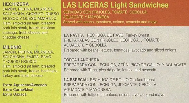 Menu of La Hechizera Tortas, Far North Dallas, Dallas  