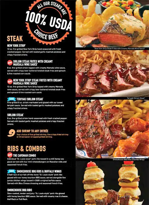 Menu of Dave & Busters, Arlington, Arlington  