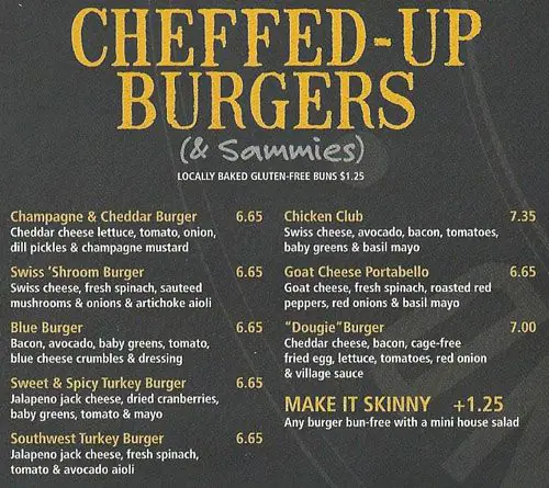 Menu of Village Burger Bar, Allen, Allen  