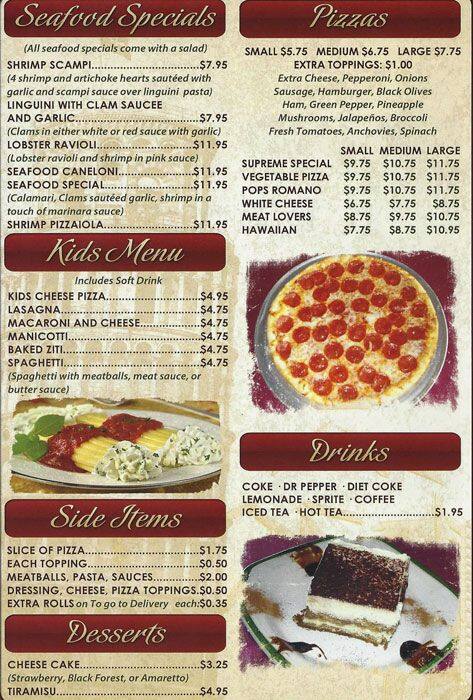 Menu of Dino's Pizzeria, Hurst, Bedford  