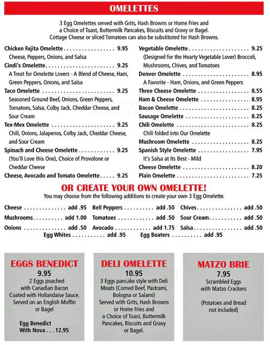 Menu of Cindi's, Far North Dallas, Dallas  