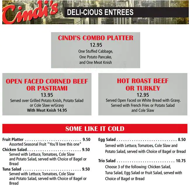 Menu of Cindi's, Far North Dallas, Dallas  