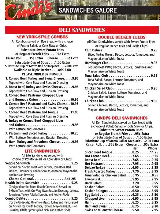 Menu of Cindi's, Far North Dallas, Dallas  