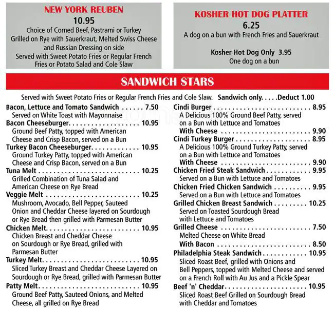 Menu of Cindi's, Far North Dallas, Dallas  