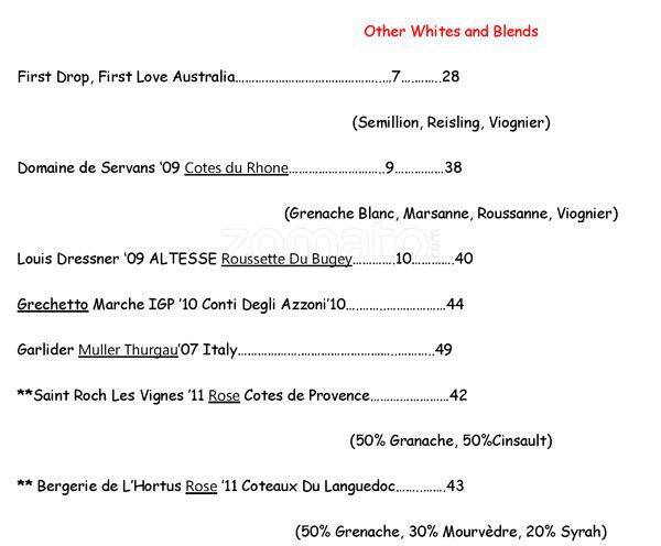 Menu of Astoria Caffe & Wine Bar, Addison, Addison  
