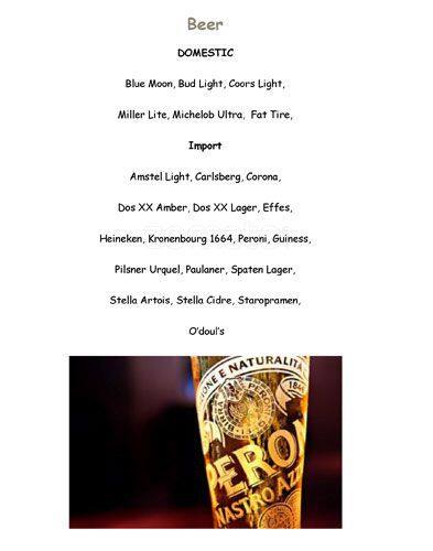 Menu of Astoria Caffe & Wine Bar, Addison, Addison  
