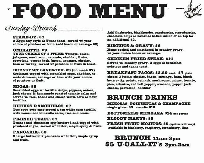 Menu of Barcadia, Old East Dallas, Dallas  