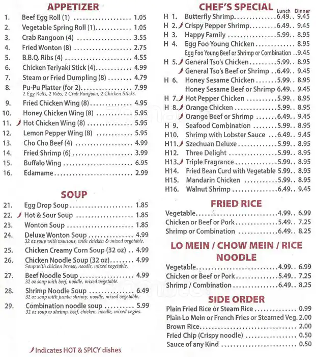 Menu of Dragon Deli, Allen, Allen  