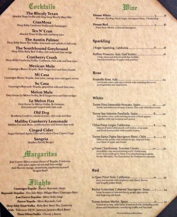 Menu of The Lion & Crown, Addison, Addison  