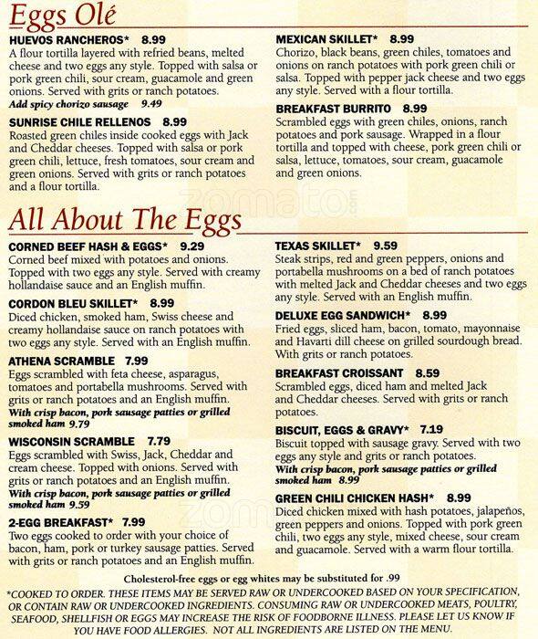Menu of The Egg & I, Carrollton, Carrollton  