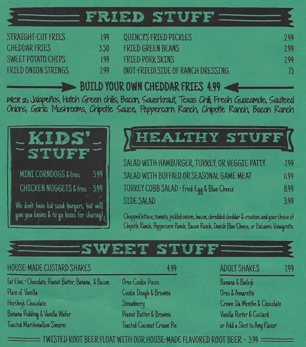 Menu of Twisted Root Burger Company, Fairview, Allen  