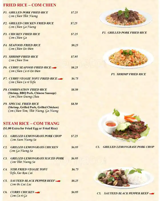 Menu of Pho Crystal, Fairview, Allen  