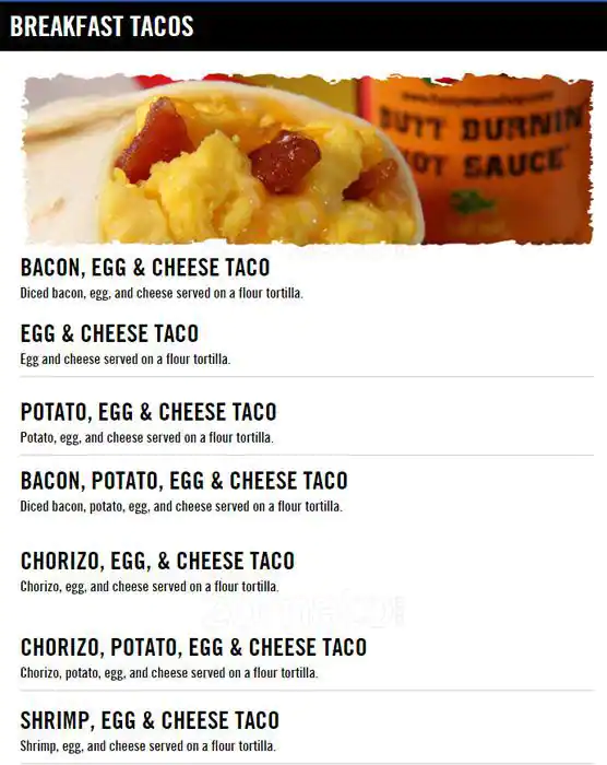 Menu of Fuzzy's Taco Shop, Carrollton, Carrollton  