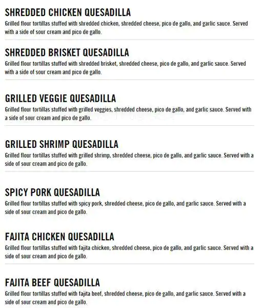 Menu of Fuzzy's Taco Shop, Carrollton, Carrollton  