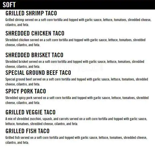 Menu of Fuzzy's Taco Shop, Carrollton, Carrollton  