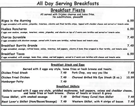 Menu of Elk's Diner, Burleson, Burleson  