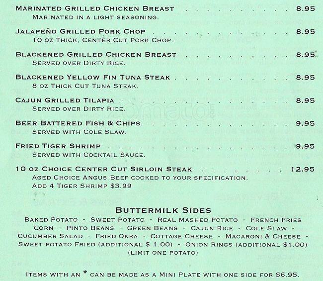 Menu of Buttermilk Cafe, Bedford, Bedford  