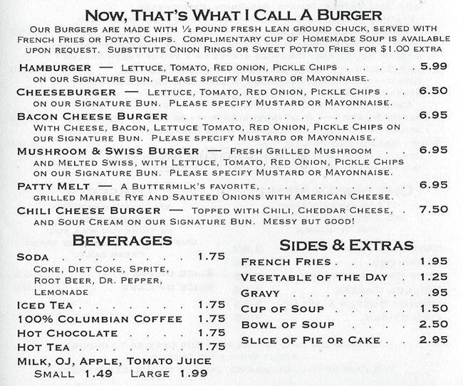 Menu of Buttermilk Cafe, Bedford, Bedford  