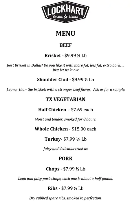 Best restaurant menu near North Buckner Boulevard Dallas