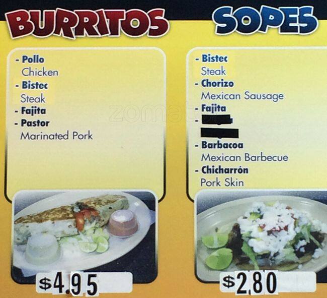 Menu of Taqueria La Tejanita, Vickery Meadow, Dallas  