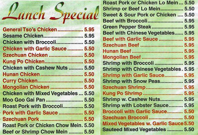 Menu of Grand Asian Buffet, Allen, Allen  