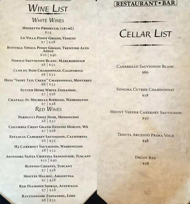 Menu of Spazo Restaurant & Bar, Allen, Allen  