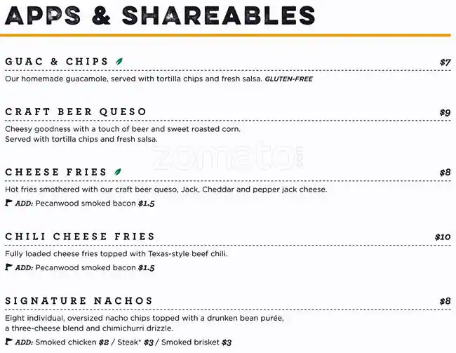 Menu of Topgolf, Allen, Allen  