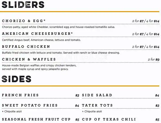 Menu of Topgolf, Allen, Allen  