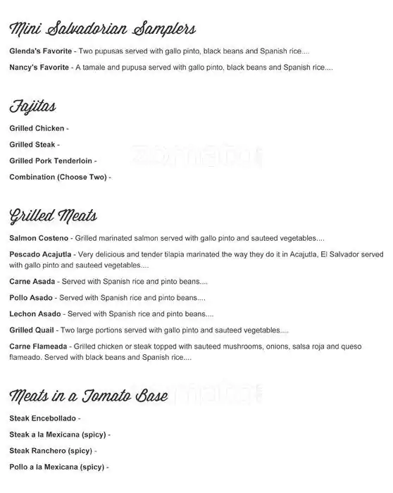 Menu of Gloria's Latin Cuisine, Uptown, Dallas  