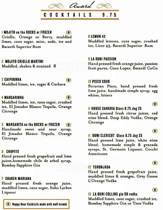 Menu of La Duni Latin Kitchen, Fairview, Allen  