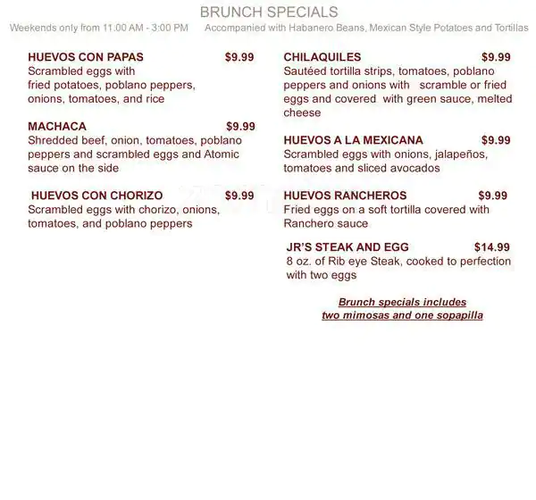 Menu of Lupe's Tex Mex Grill, Arlington, Arlington  