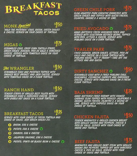 Menu of Torchy's Tacos, Allen, Allen  