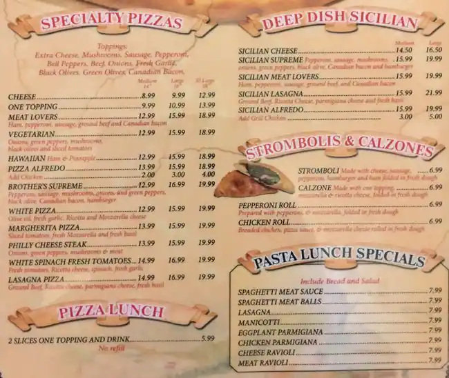 Menu of Little Brothers Pizza, Burleson, Burleson  