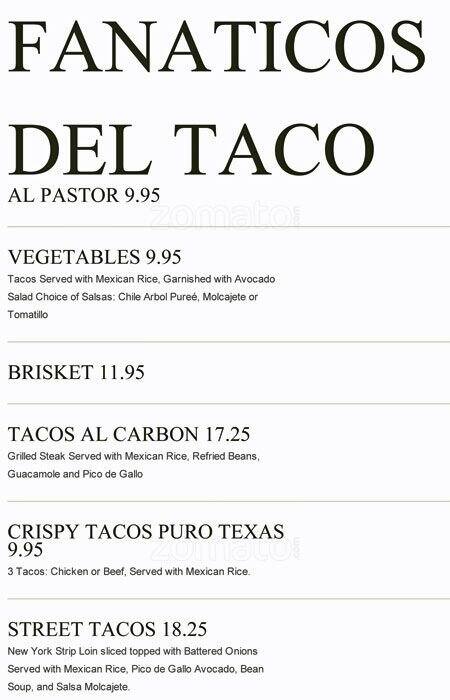 Menu of Lalo's Fine Mexican Cuisine, Far North Dallas, Dallas  