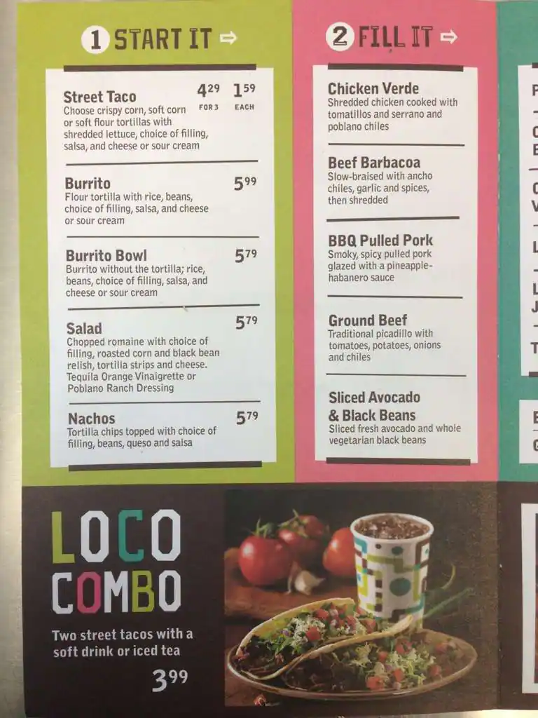 Menu of Go Loco, Grand Prairie, Arlington  