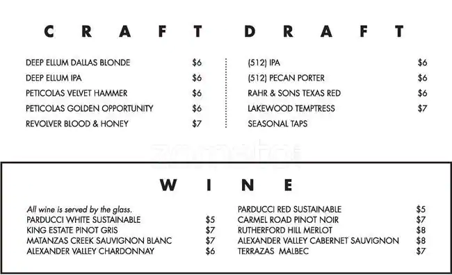 Menu of Hopdoddy, Park Cities, Dallas  