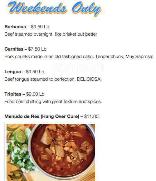 Menu of La Popular Tamale House, Downtown, Dallas  