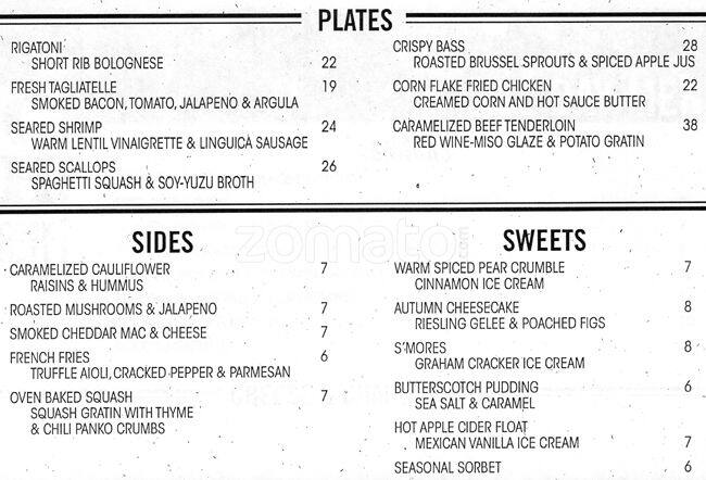 Menu of Cook Hall, Oak Lawn, Dallas  