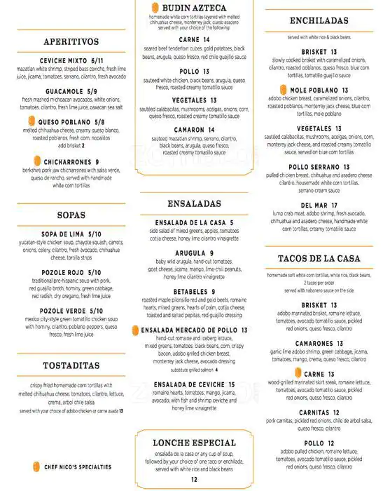 Menu of Meso Maya, Oak Lawn, Dallas  