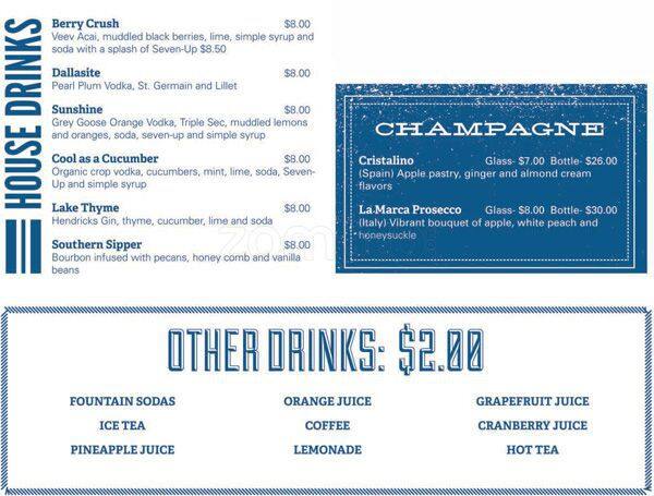 Menu of Lake House Bar & Grill, Northeast Dallas, Dallas  