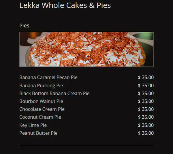 Menu of Lekka, Far North Dallas, Dallas  