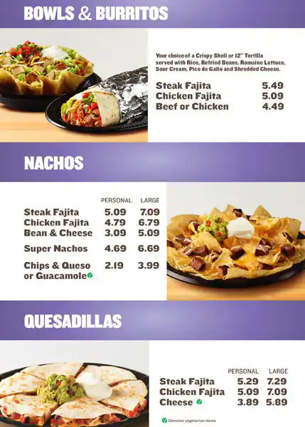 Menu of Taco Cabana, Carrollton, Carrollton  